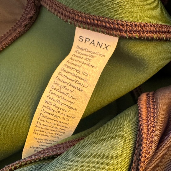 Spanx Faux Suede Leggings deep Moss Green Sculpt M - Picture 2 of 5